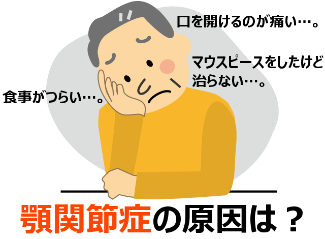 顎を押さえる男性